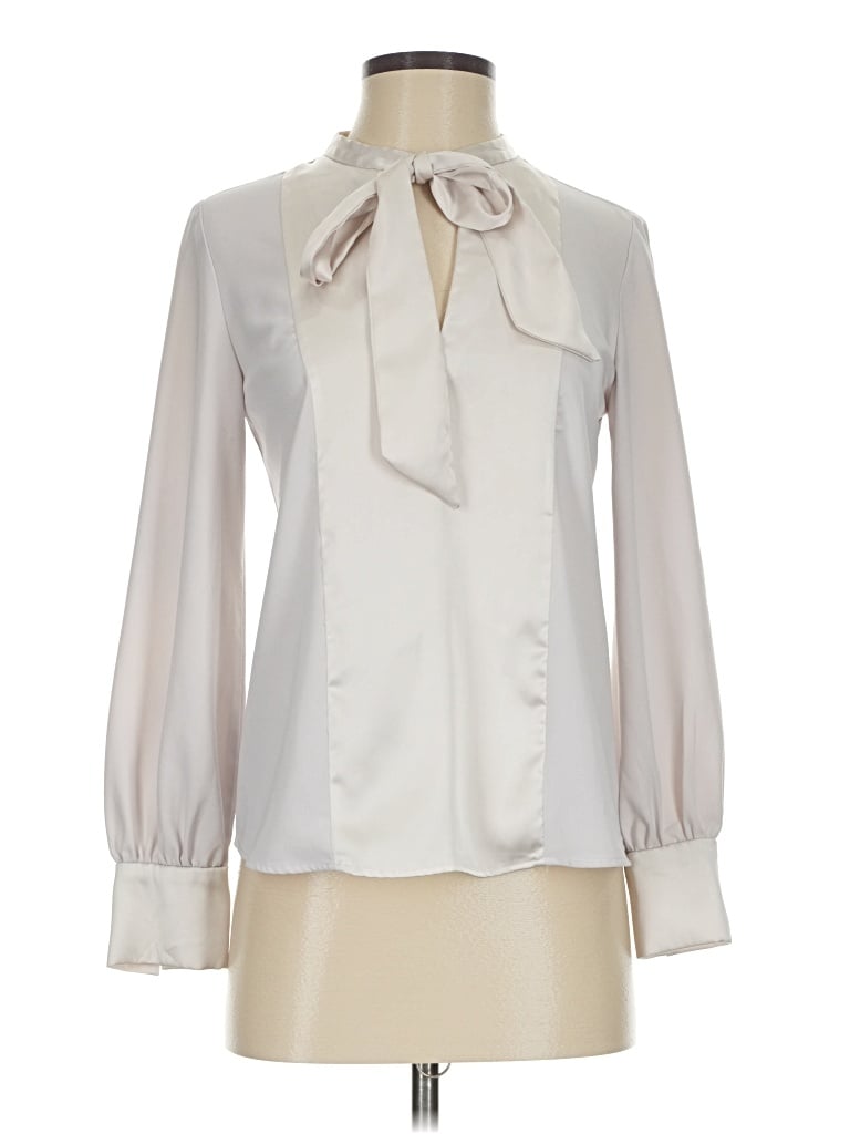 Pre-owned Mng Suit Long Sleeve Blouse In White