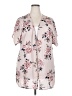 Persaya 100% Polyester Floral Pink Short Sleeve Blouse Size 2X - photo 1