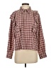 LNA Plaid Burgundy Long Sleeve Blouse Size S - photo 1