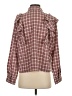 LNA Plaid Burgundy Long Sleeve Blouse Size S - photo 2
