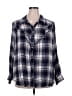 Jessica Simpson 100% Viscose Plaid Blue Long Sleeve Button-Down Shirt Size 2X - photo 1