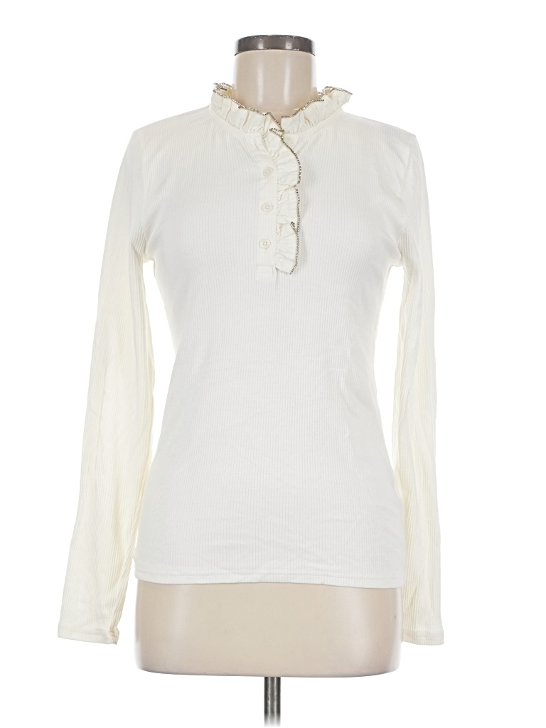 Pre-owned Jcrew Long Sleeve Blouse In White