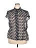 Lane Bryant 100% Polyester Houndstooth Black Short Sleeve Blouse Size 18 - 20 Plus - photo 1