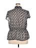 Lane Bryant 100% Polyester Houndstooth Black Short Sleeve Blouse Size 18 - 20 Plus - photo 2