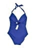 LOFT Beach Solid Blue One Piece Swimsuit Size S - photo 2