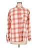 Old Navy 100% Cotton Plaid Orange Long Sleeve Button-Down Shirt Size M - photo 1