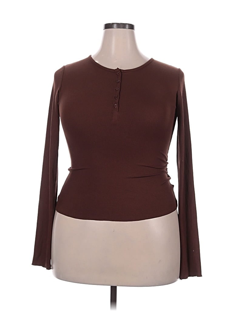 Pre-owned Dazy Long Sleeve T-shirt In Brown