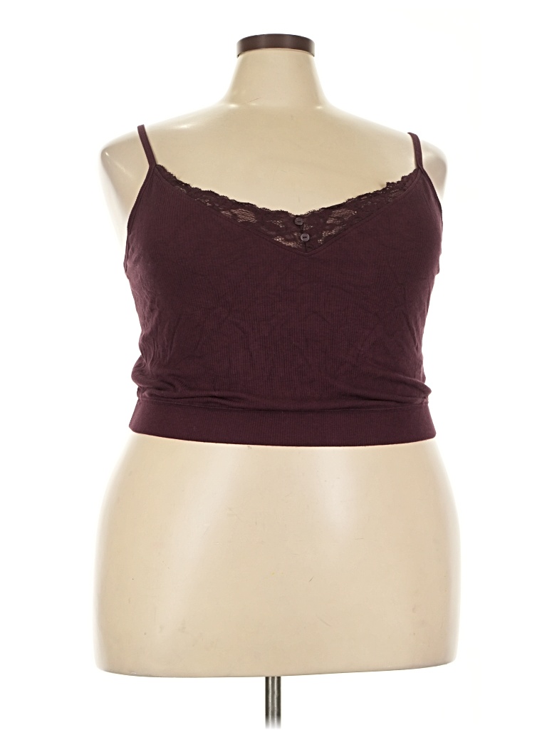 Pre-owned Torrid Sleeveless Top Burgundy Sweetheart Neckline Tops