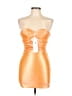 Unbranded 100% Polyester Metallic Orange Cocktail Dress Size 10 - photo 1