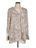 DR2 Animal Print Tan Long Sleeve Blouse Size L - photo 1