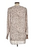 DR2 Animal Print Tan Long Sleeve Blouse Size L - photo 2