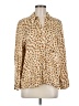 Zara Animal Print Tan Long Sleeve Blouse Size M - photo 1