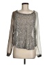 Sparkle & Fade 100% Polyester Silver Long Sleeve Blouse Size M - photo 1