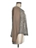Sparkle & Fade 100% Polyester Silver Long Sleeve Blouse Size M - photo 4