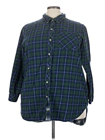 Mixit 3/4 Sleeve Button-Down Shirt (view 1)