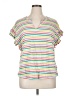 Terra & Sky Stripes White Short Sleeve Blouse Size 0X - photo 1