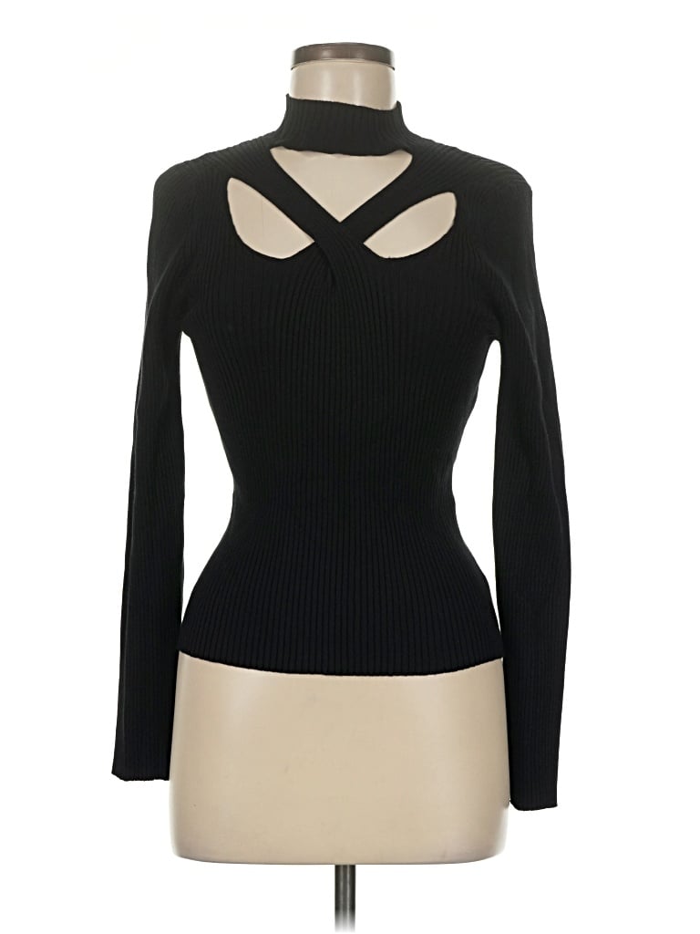 Pre-owned Lush Turtleneck Sweater In Black