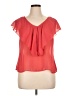 Dots 100% Polyester Red Short Sleeve Blouse Size XL - photo 1