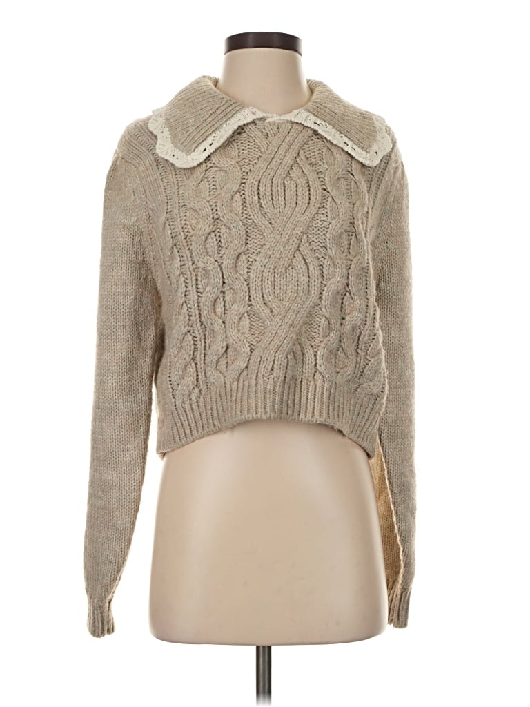 Pre-owned Rylee + Cru Pullover Sweater In Brown