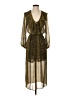 Topshop 100% Polyester Animal Print Gold Cocktail Dress Size 2 - photo 1