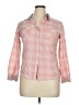 Sandra Ingrish 100% Cotton Plaid Pink Long Sleeve Button-Down Shirt Size XL (petite) - photo 1