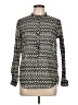 H&M Chevron-herringbone Black Long Sleeve Button-Down Shirt Size 10 - photo 1