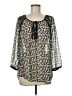 Daniel Rainn 100% Polyester Gray 3/4 Sleeve Blouse Size M - photo 1