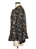 Ann Taylor LOFT 100% Polyester Floral Black Long Sleeve Blouse Size S - photo 5