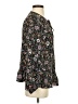 Ann Taylor LOFT 100% Polyester Floral Black Long Sleeve Blouse Size S - photo 4