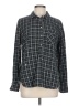 Merona 100% Cotton Plaid Gray Long Sleeve Button-Down Shirt Size L - photo 1