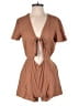 Some Days Lovin Solid Brown Romper Size S - photo 1