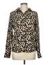 Halogen 100% Polyester Animal Print Tan Long Sleeve Blouse Size M - photo 1