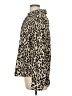 Halogen 100% Polyester Animal Print Tan Long Sleeve Blouse Size M - photo 5