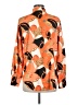 Shein 100% Polyester Print Orange Long Sleeve Blouse Size M - photo 2