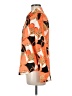 Shein 100% Polyester Print Orange Long Sleeve Blouse Size M - photo 5