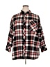 Roaman's 100% Cotton Plaid Black 3/4 Sleeve Button-Down Shirt Size 20 - photo 1