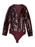 Express 100% Polyester Burgundy Bodysuit Size L - photo 1