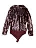 Express 100% Polyester Burgundy Bodysuit Size L - photo 2