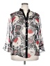 Investments II 100% Polyester Print Silver Black Kimono Size 2X - photo 1