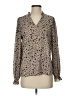 Shein 100% Polyester Animal Print Tan Long Sleeve Blouse Size 4 - photo 1
