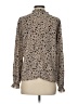 Shein 100% Polyester Animal Print Tan Long Sleeve Blouse Size 4 - photo 2