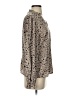 Shein 100% Polyester Animal Print Tan Long Sleeve Blouse Size 4 - photo 4