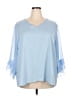 Unbranded 100% Polyester Blue 3/4 Sleeve Blouse Size 5X - photo 1