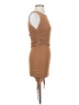 Lioness Solid Brown Casual Dress Size XS - photo 4