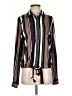 Buckle Black Stripes Brown Long Sleeve Blouse Size L - photo 1