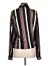 Buckle Black Stripes Brown Long Sleeve Blouse Size L - photo 2