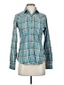 First Ascent 100% Polyester Plaid Teal Long Sleeve Blouse Size XS - photo 1