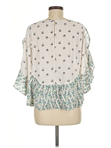 Kaari Blue 3/4 Sleeve Blouse (view 2)