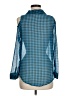 Penelope 100% Polyester Houndstooth Blue Long Sleeve Blouse Size M - photo 2