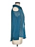 Penelope 100% Polyester Houndstooth Blue Long Sleeve Blouse Size M - photo 4